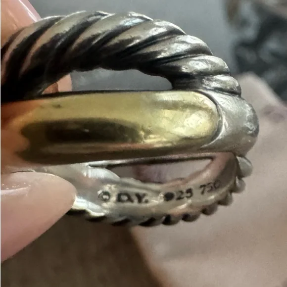Flash SALE🎉david yurman Silver and 18k Gold Twisted Ring - Picture 3 of 8